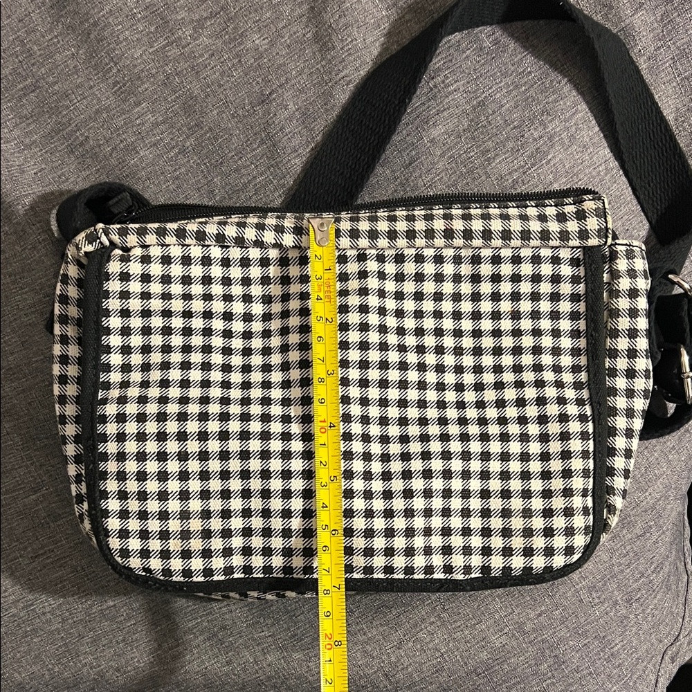 Lands' End Black and White Checkered Messenger Bag - Picture 9 of 9
